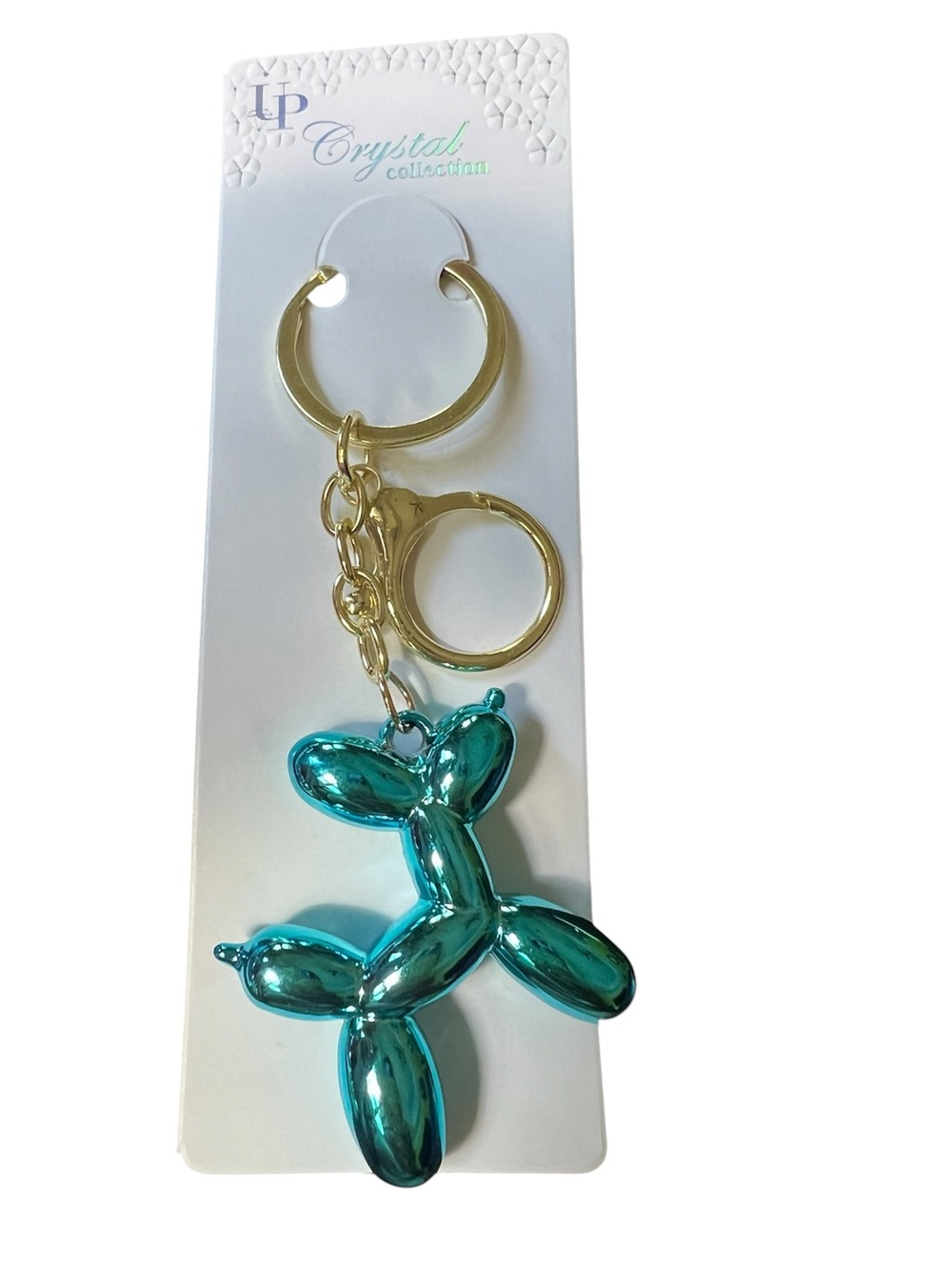 Teal Balloon Dog Keychain and Bag Charm
